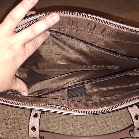 Dusty Purple Faux Leather Laptop Tote Bag - Picture 8 of 10